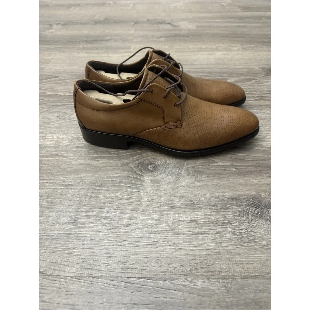 ECCO Tray Tech Men's Dress Shoes Size EU 46 US 12-12.5  Leather Brown Worn Once